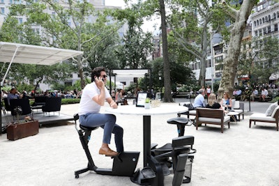 For an L.L. Bean event in New York in 2018, the brand worked with Jack Morton Worldwide to create pop-up workstations. A variety of seating—including cycling desks—was intended to encourage different ways of working. The desks were purchased from LifeSpan Fitness, which also sells treadmill desks, standing desks, and other health-focused office furniture. See more: How L.L. Bean Encouraged People to Take Their Work Outside