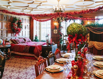 Dine in Santa's Suite at the Fairmont Banff Springs in Banff National Park, where you can enjoy a five-course family-style dinner. Available from December 18 to 24, the suite can accommodate eight to 12 guests, with pricing starting at $2,600.