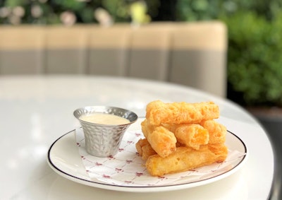 Butternut squash fries are served with maple lemon aioli at the newly opened Catch Steak in New York's meatpacking district by Catch Hospitality Group.