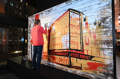 The event included a live graffiti mural of the venue in Maker’s Mark colors, created by Klughaus.