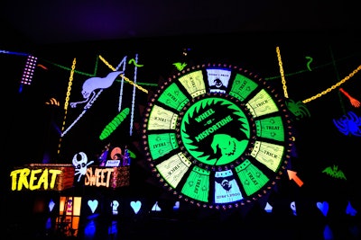 Inside the lair of Oogie Boogie—the antagonist of The Nightmare Before Christmas—guests could spin a 'Wheel of Misfortune' and win prizes.