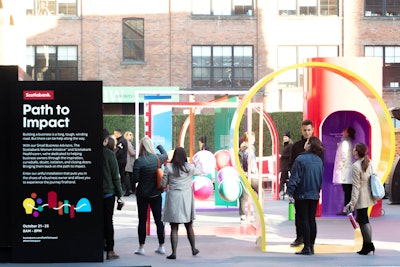 Scotiabank partnered with Narrative to create Path to Impact during Small Business Week. The design of the installation was inspired by urban playgrounds.