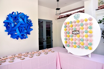 Abundant sweets came from California Donuts, which made custom creations on the spot and also set up a doughnut wall.