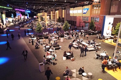 Soft seating clustered in small groups invited conversation and networking.