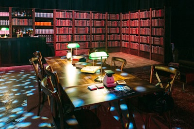 The library, a collaboration between Cocktail Academy and Shiraz, featured custom-built bookshelves and Polaroid Lab devices, allowing attendees to easily print old-school Polaroids as a keepsake.