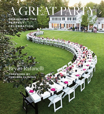 In his debut book, A Great Party: Designing the Perfect Celebration (Rizzoli New York), event designer Bryan Rafanelli shares his principles for creating unforgettable parties, as well as showcasing past events such as charity events he and his team have designed. The book also features a foreword by Chelsea Clinton, who hired Rafanelli to design her 2010 wedding. The designer also takes readers behind the scenes during his time decorating for the Obama White House.