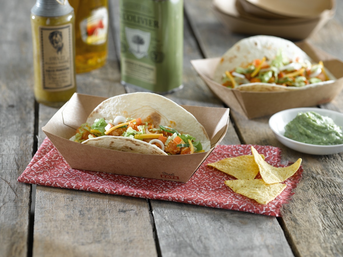Packnwood White Paper Cones with Built in Dipping Sauce