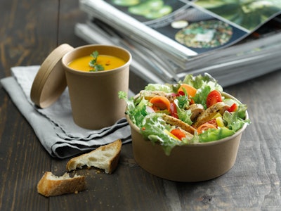 Brown Kraft Soup Cup with Kraft Lid Included