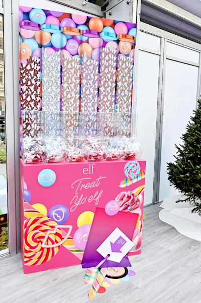 Visitors could grab goodies from E.l.f. Cosmetics from a candy-theme dispenser.