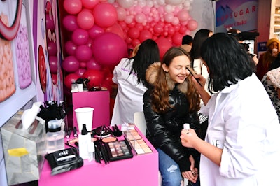 Mini-makeovers were provided by the cosmetics brand.