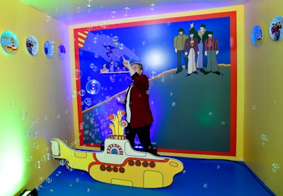 Three-dimensional photo vignettes included an homage to the album 'Yellow Submarine.'