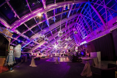 Themed holiday party set-up in the Daniel F. and Ada B. Rice Solarium, Photo: Kehoe Designs