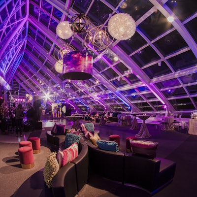 Holiday party seating in the Daniel F. and Ada B. Rice Solarium, Photo: Kehoe Designs