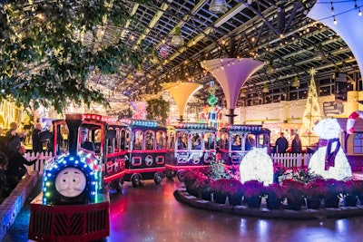 Christmas Glow Toronto, an 80,000-square-foot indoor market, opened at the Toronto Congress Centre in Etobicoke last week. The space features the 'Glen the Glow-comotive' holiday train, which runs every 30 minutes.
