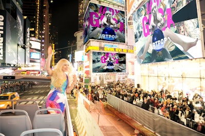 Lady Gaga performed in Times Square in 2013 during an H&M store opening.