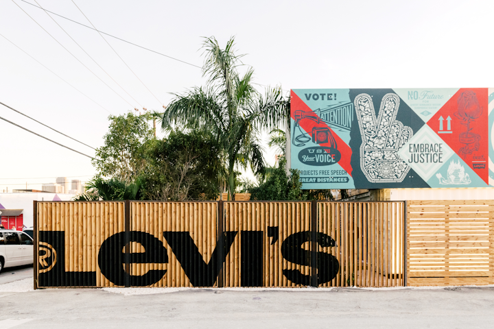 Levi&rsquo;s Haus Miami popped up for Miami Art Week and will remain open through February. The creative collaboration between the famed jeans brand and several notable artists includes a mural by Shepard Fairey, who also supplied custom designs for the activation.