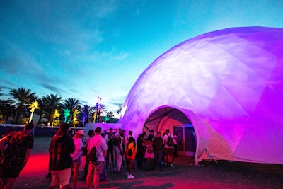 HP's 11,000-square-foot Antarctic Dome at Coachella in April was billed as the largest temporary geodesic projection dome in the world. See more: How HP Created the Coolest Spot at Coachella