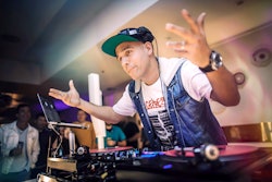 DJ Digital Dave energized the crowd at an evening event at the Hotel Adeline.