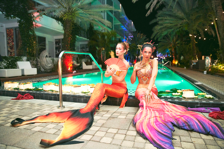 At Flower Maiden, the fifth annual InList event curated by Miguel Paredes, mermaids greeted attendees at the National Hotel&rsquo;s elongated pool, where a fashion show unfolded over a platform runway. Guests sipped drinks courtesy of Deep Eddy and Fun Wine, and DJ Arlette provided the mood music.