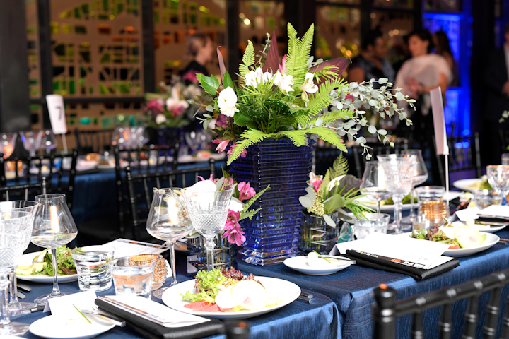 Kicking off the festivities early, YoungArts hosted a cocktail party in its gallery, followed by dinner in the Jewel Box for a circle of artists, supporters, and philanthropists on December 2. The elegant event featured tablescapes accented with Baccarat crystal.