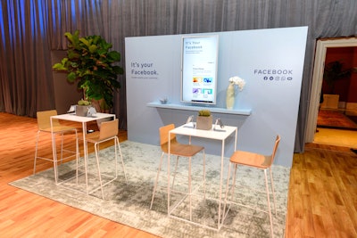 Jack Morton Worldwide produced the activation, which had seating vignettes for client and press meetings.