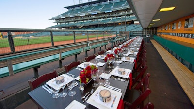 A special dinner in the dugout is a one-of-a-kind experience.