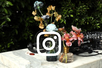 The colorful florals and Instagram branding continued throughout the space.