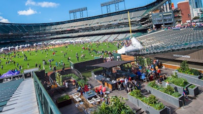 Choose outdoor freshness at our Field level Garden space with bar.