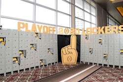 A giant foam finger served as a convenient photo op where guests could pose with their swag.