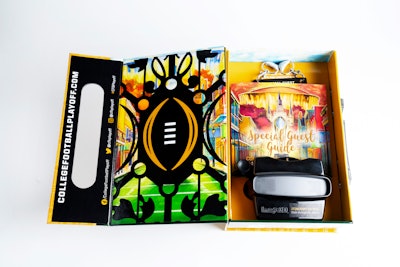The event’s registration materials were housed inside a box along with a custom Viewmaster that displayed the guest’s itinerary. Plus, a sturdy handle made it easy for guests to tote.