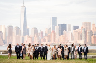 Wedding Party Fun on Ellis Island