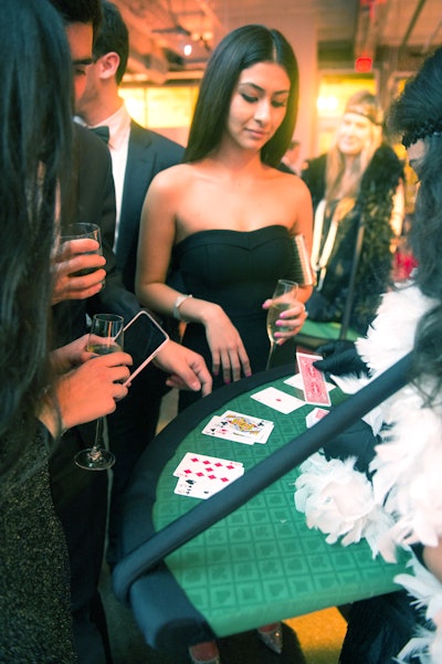 Guests could also try their hand at roaming table games.