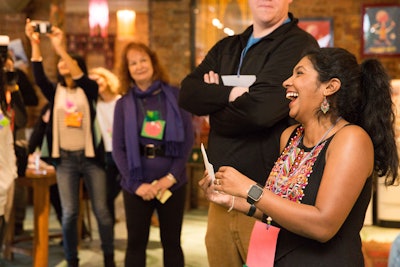 Event crowd laughing at Catalyst Ranch