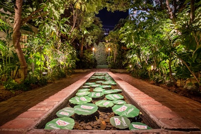 Cadillac's annual Oscars party, designed and produced by Event Eleven, had floating leaves printed with the car company's logo.