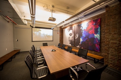 At First Global Events Agency's New York office, conference rooms are named after musical icons such as Prince and David Bowie—complete with wall decor featuring colorful, oversize graphics of the artists.