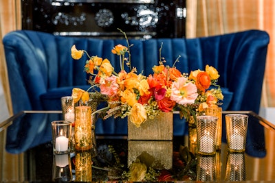 Maggie Jensen handled floral design for the elegant bash, while Special Event Contractors created the subfloor and the Sunset Tower hotel provided catering.