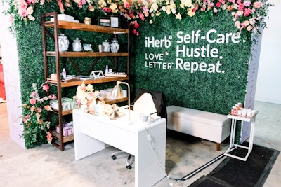At the iHerb booth, attendees could sample some of the brand’s natural wellness products and self-care essentials.
