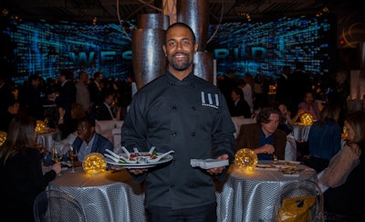 Staffers from Wolfgang Puck Catering wore custom attire designed by Billy and Brian Butchkavitz.