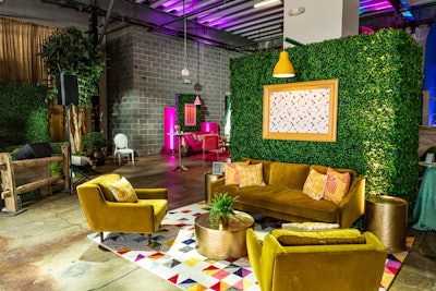 From yellow to pink to green, lounge areas flaunting their own hue dotted the venue for guests to gather and talk shop on the latest industry news.