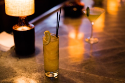 The to-go cocktail kits from Jar in Los Angeles, which are available for pick-up and delivery, include the Serengeti ($56), made with rye whiskey and a house-made lemon-ginger mix (pictured), as well as a margarita ($60) and a “naughty” martini ($60) that comes with blue cheese-stuffed olives.