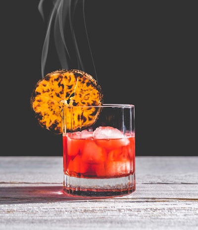 Thursday through Sunday, HighLife Productions in New York delivers a rotating menu of cocktails, available in two sizes: 32 ounces (about 12 cocktails) for $100 and 16 ounces (six cocktails) for $60. This week’s menu features a mezcal Negroni (pictured), a hickory-smoked Manhattan, and an Anejo old-fashioned. To place an order, email info@thehighlifeproductions or send a DM to the company via Instagram.