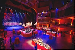 Hammerstein Ballroom decked out for theatrical cocktail party.