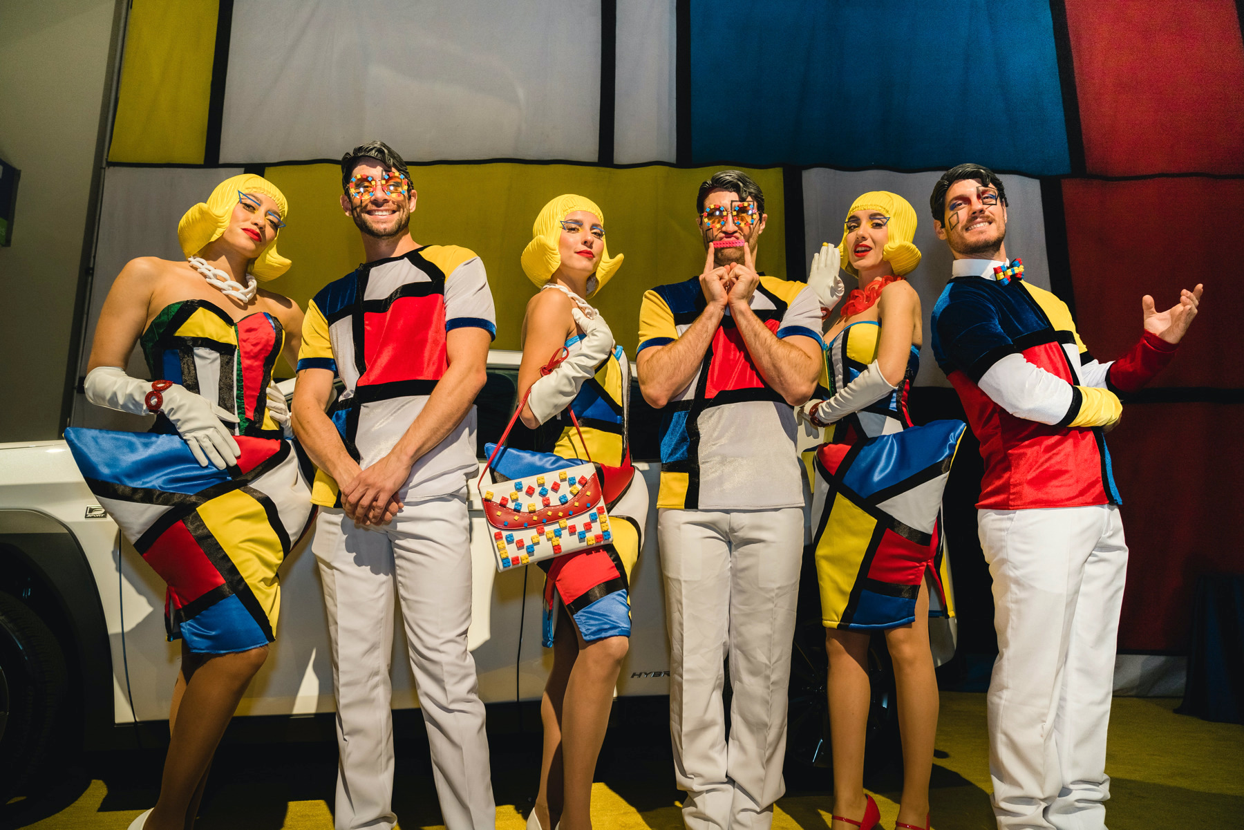 Staffing outfits also tied into the theme. 'Taking our cue from [Sawaya], we looked at fashion that pulled inspiration from Dutch painter Piet Mondrian,' explained the museum's Christina Sion. 'We worked with Artists Creating Entertainment to create costumes for a dozen performers mirroring the Mondrian Collection, designed by French fashion designer Yves Saint Laurent in 1965&mdash;but with a cheeky, creative twist. These human LEGO 'mini-figures' provided key guest engagement roles at the event, as well as fun photo ops throughout the cocktail party.'