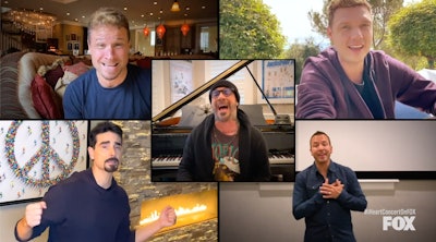 The Backstreet Boys performed “I Want It That Way” from five different locations across the country for “Fox Presents the iHeart Living Room Concert for America.”