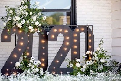 Custom-made marquee letters honored the class of 2020. Along with Rembac, the pop-up was spearheaded by event designer Shawna Yamamoto, whose own son is graduating this year.