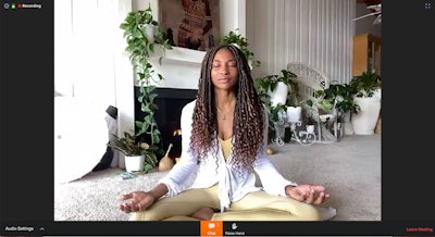Webb led viewers through a 20-minute meditation session via Zoom, followed by a brief Q&A, during which she answered questions such as “What are good practices for those who are struggling with anxiety?”