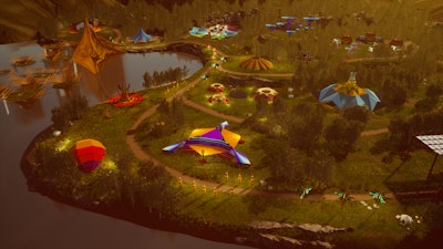 DGTL LIB attendees gathered in a virtual landscape that mimicked the IRL festival grounds, complete with its iconic stages and structures.