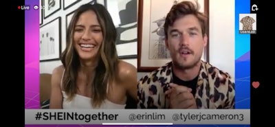 SHEIN dressed each guest in the brand's attire. Here, The Bachelorette season 15's Tyler Cameron donned SHEIN's leopard print short-sleeve button-down, which—as it was for all other guests—could easily be purchased via an icon in the top right corner of the screen linked to the same item of clothing.
