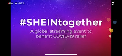 The fashion brand encouraged attendees to use the hashtag #SHEINtogether on social media while tuning in to the free virtual event.