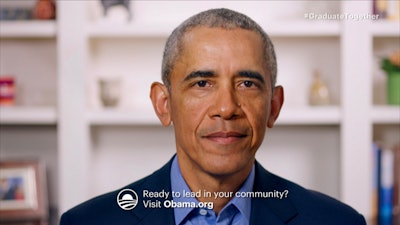 President Barack Obama gave a virtual commencement speech during Graduate Together: America Honors the High School Class of 2020, which aired May 16 on television networks nationwide.